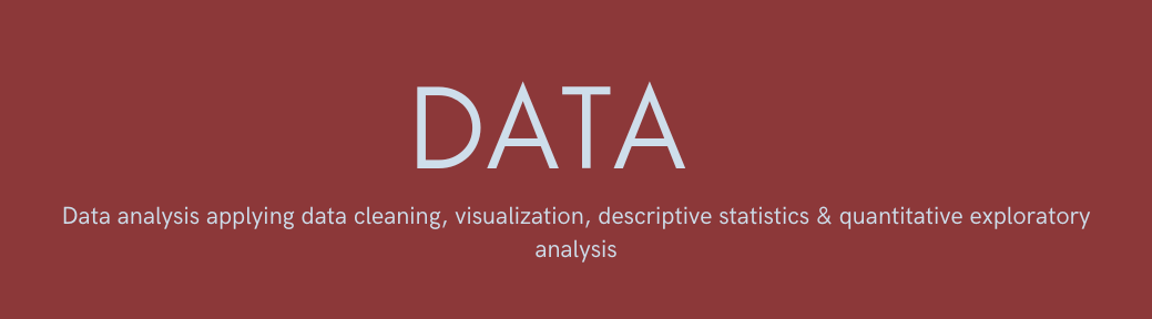 Data - Data analysis applying data cleaning, visualization, descriptive statistics & quantitative exploratory analysis